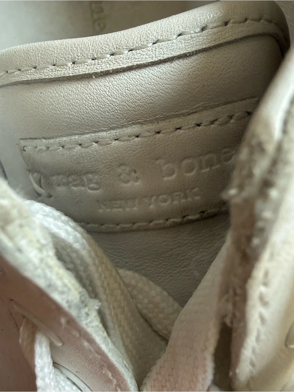 Rag & Bone Women’s White Leather Sneakers With Suede Trim, Size 8.5